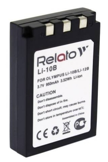 Аккумулятор Relato Li-10B (Olympus Li-10B/ 12B)  3.7V, 950mAh