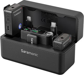 Радиосистема Saramonic ULTRA 01 (TX+TX+RX) в кейсе с подзарядкой, 3,5мм, USB-C, Lightning, черный