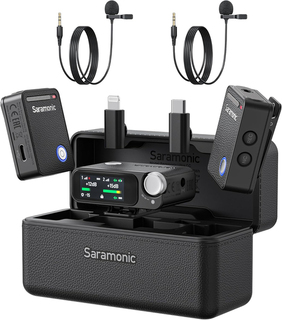 Радиосистема Saramonic ULTRA 03 (TX+TX+RX) в кейсе с подзарядкой + 2 микрофона,3,5мм/ USB-C/ Lightning